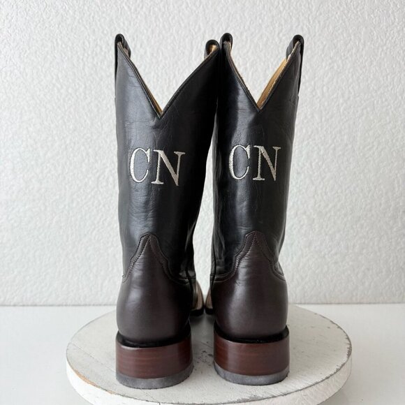 Rod Patrick Mens Cowboy Boots 8.5AA Brown CAYUSE Leather Western Texas A&M Logo - Picture 3 of 11